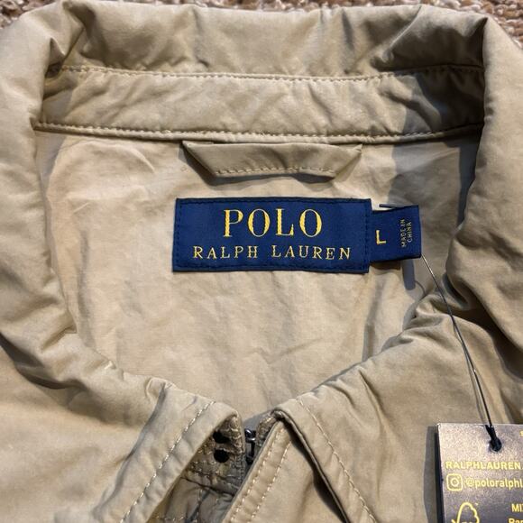 Polo Ralph Lauren Military Style Utility Tactical Flight Bomber Jacket Tan Large - Picture 2 of 12